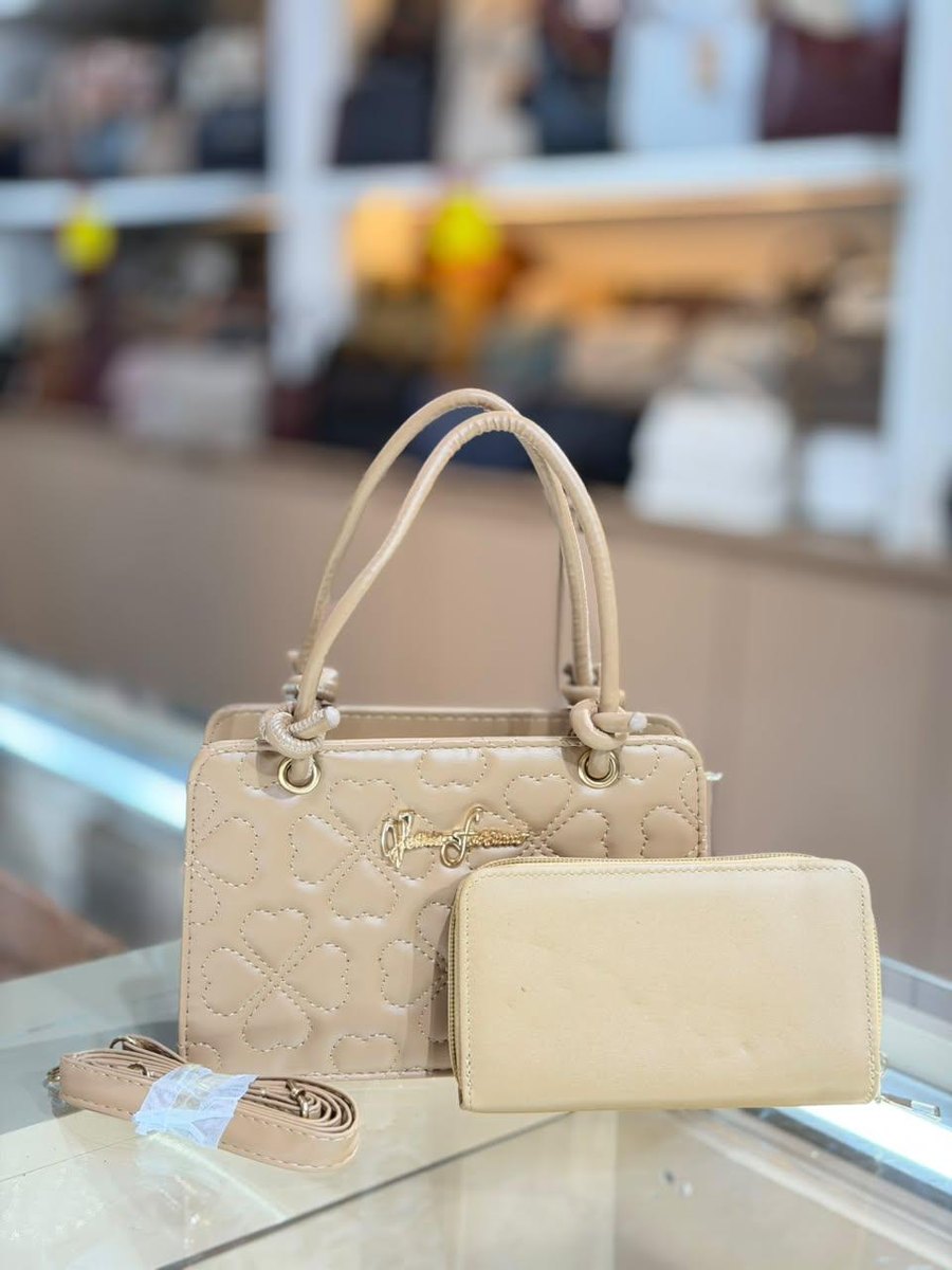 Beige Heart Mini Bag & Wallet — Women Bags at Owens International