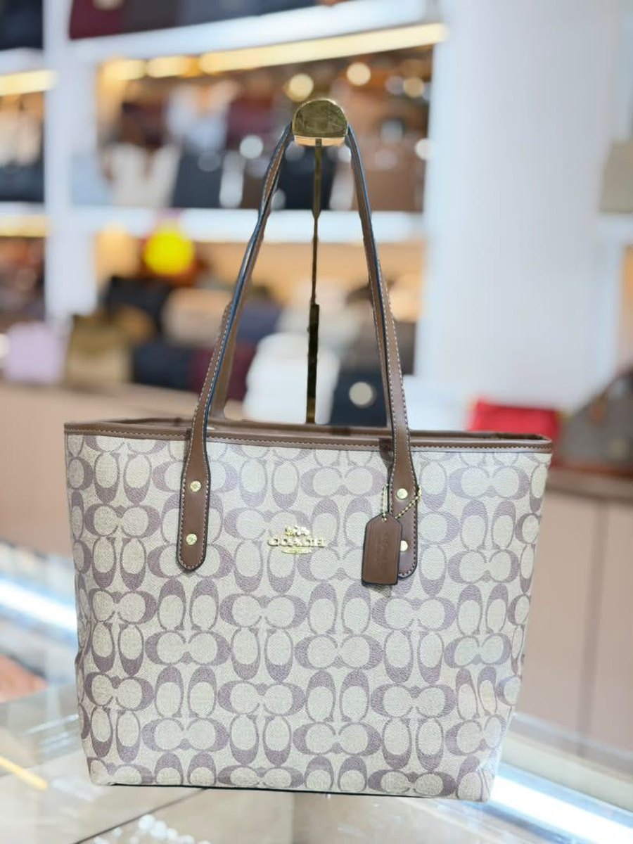 Beige Monogram Tote — Women Bags at Owens International