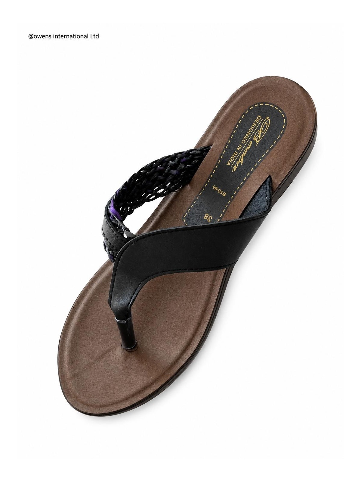 Black Braid Flip-Flops