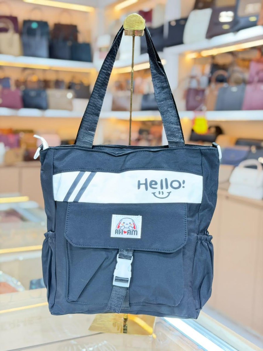 Black Hello Tote — Women Bags at Owens International