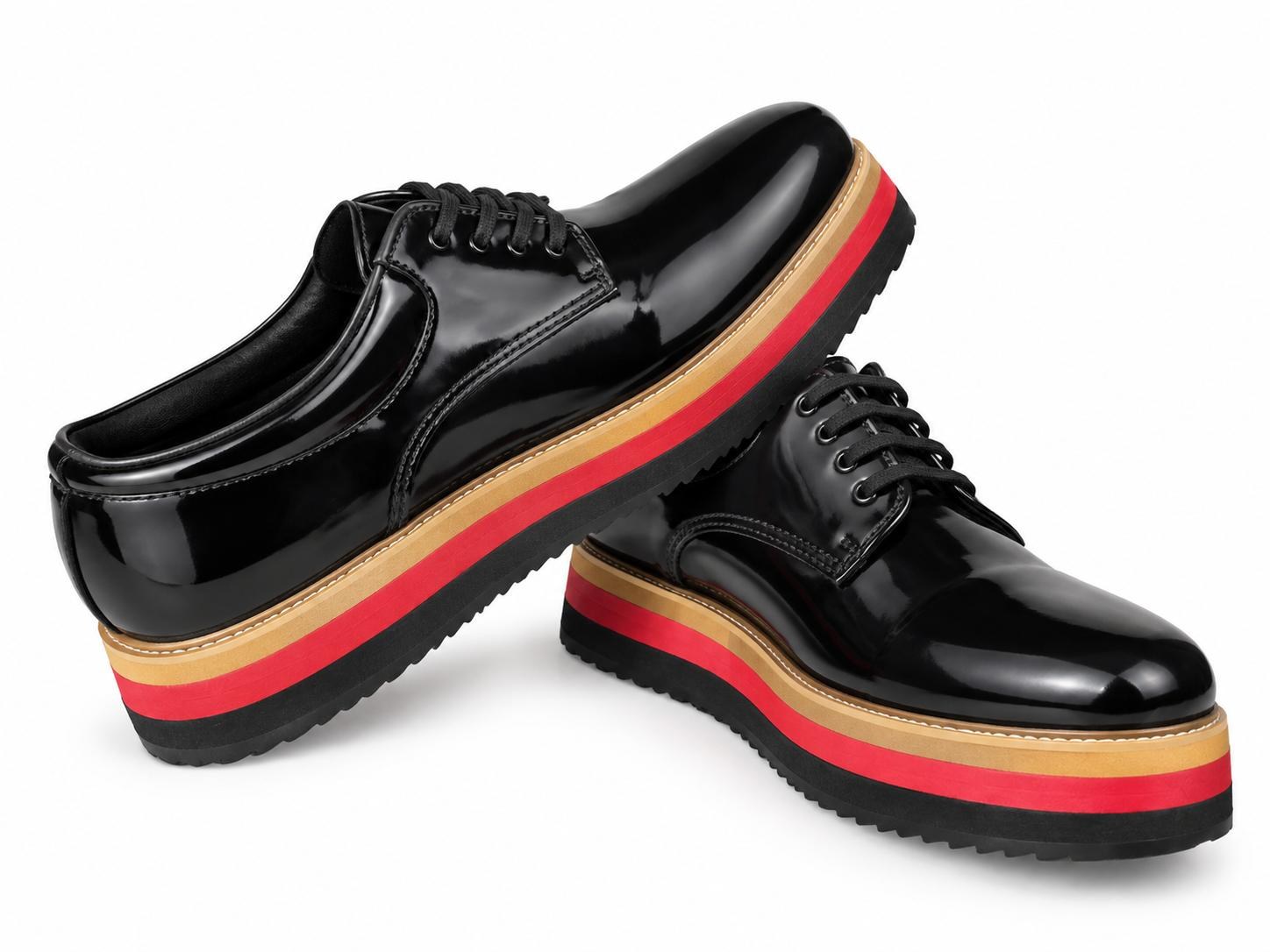 Black Patent Platform Oxfords — Women Shoes at Owens International