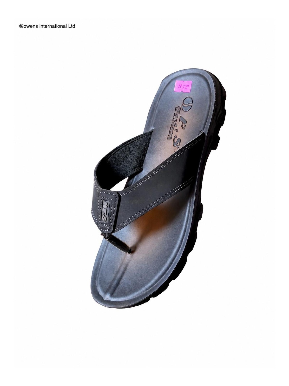 Black Traction Flip-Flops
