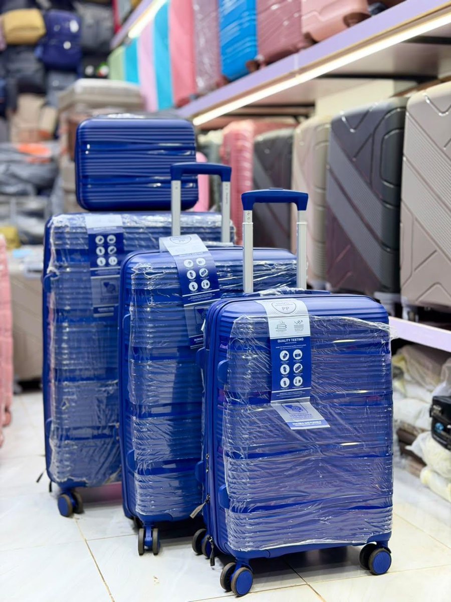Blue Hard-Shell Suitcase Set — Women Bags at Owens International