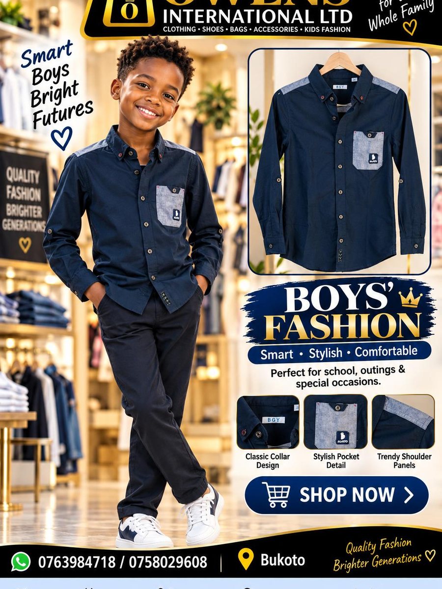 Boys Navy Shirt Set — Kids Clothes at Owens International