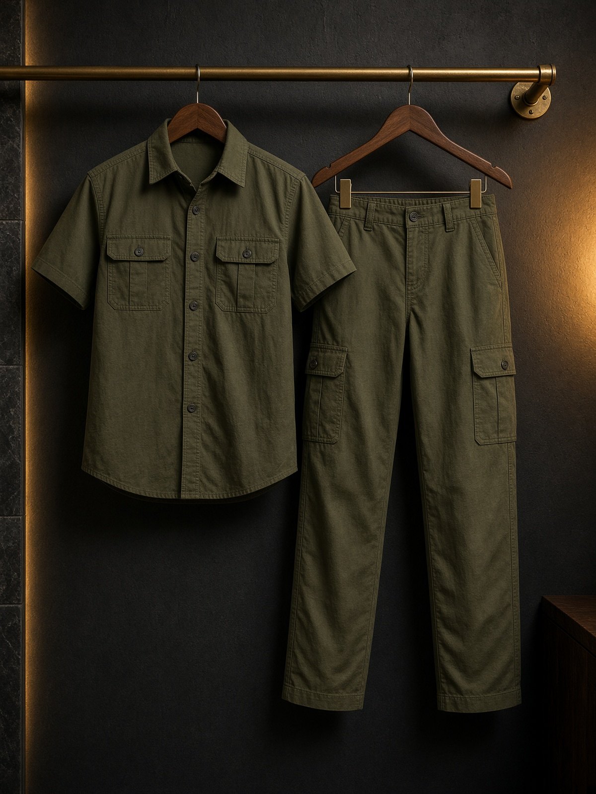 Boys Olive Cargo Set — Kids Clothes at Owens International