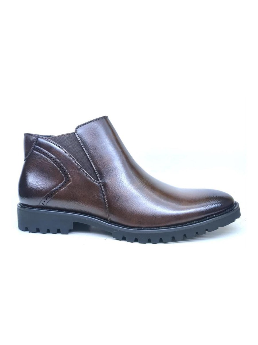 Brown Brogue Chelsea Boot — Men Shoes at Owens International