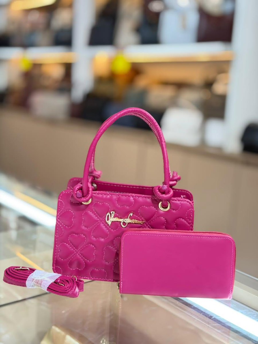 Fuchsia Heart Mini Bag & Wallet — Women Bags at Owens International
