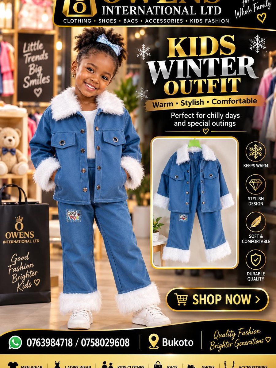 Girls Blue Winter Set — Kids Clothes at Owens International