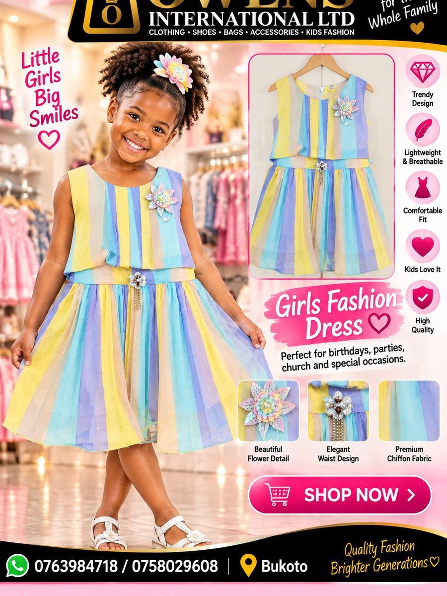 Girls Pastel Stripe Dress — Kids Clothes at Owens International