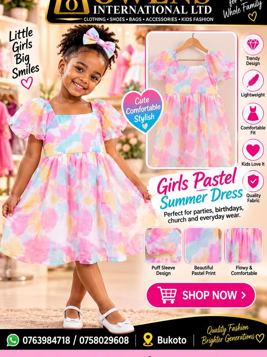 Girls Pastel Summer Dress — Kids Clothes at Owens International