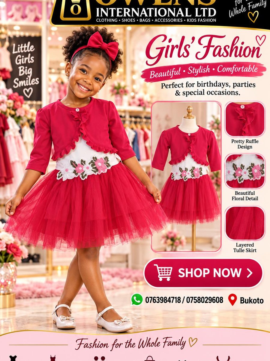 Girls Red Tulle Dress — Kids Clothes at Owens International
