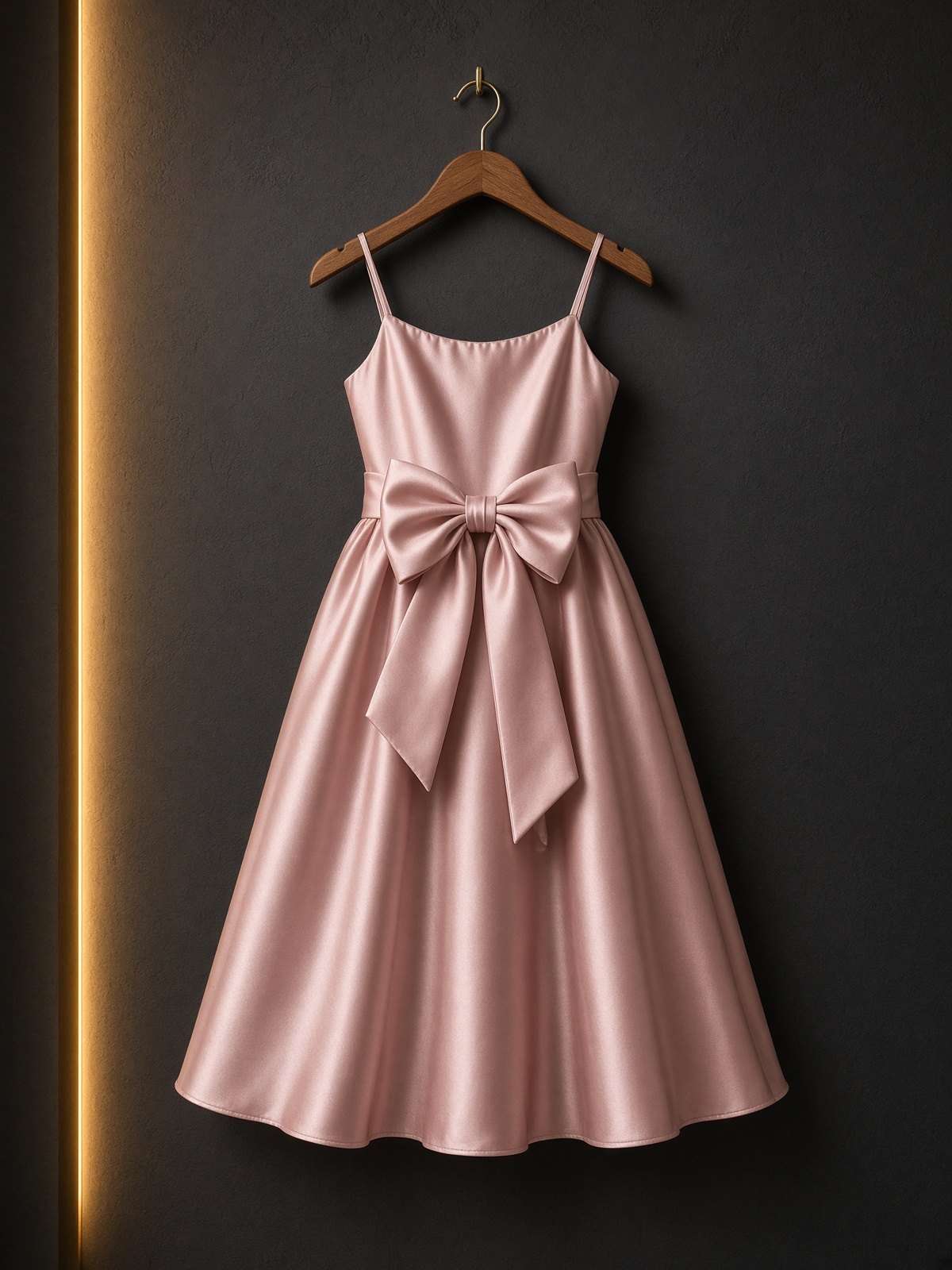 Girls Satin Bow Dress — Kids Clothes at Owens International