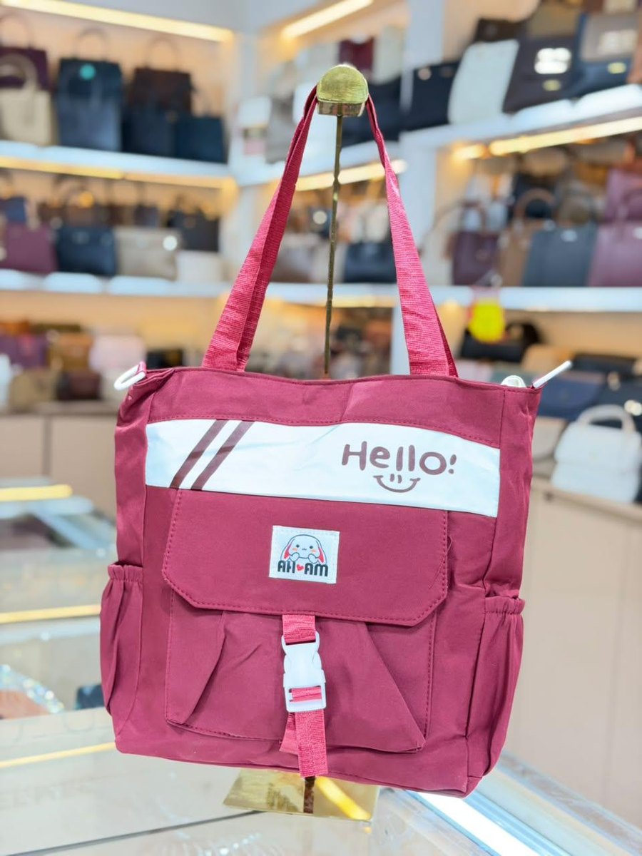 Maroon Hello Tote — Women Bags at Owens International
