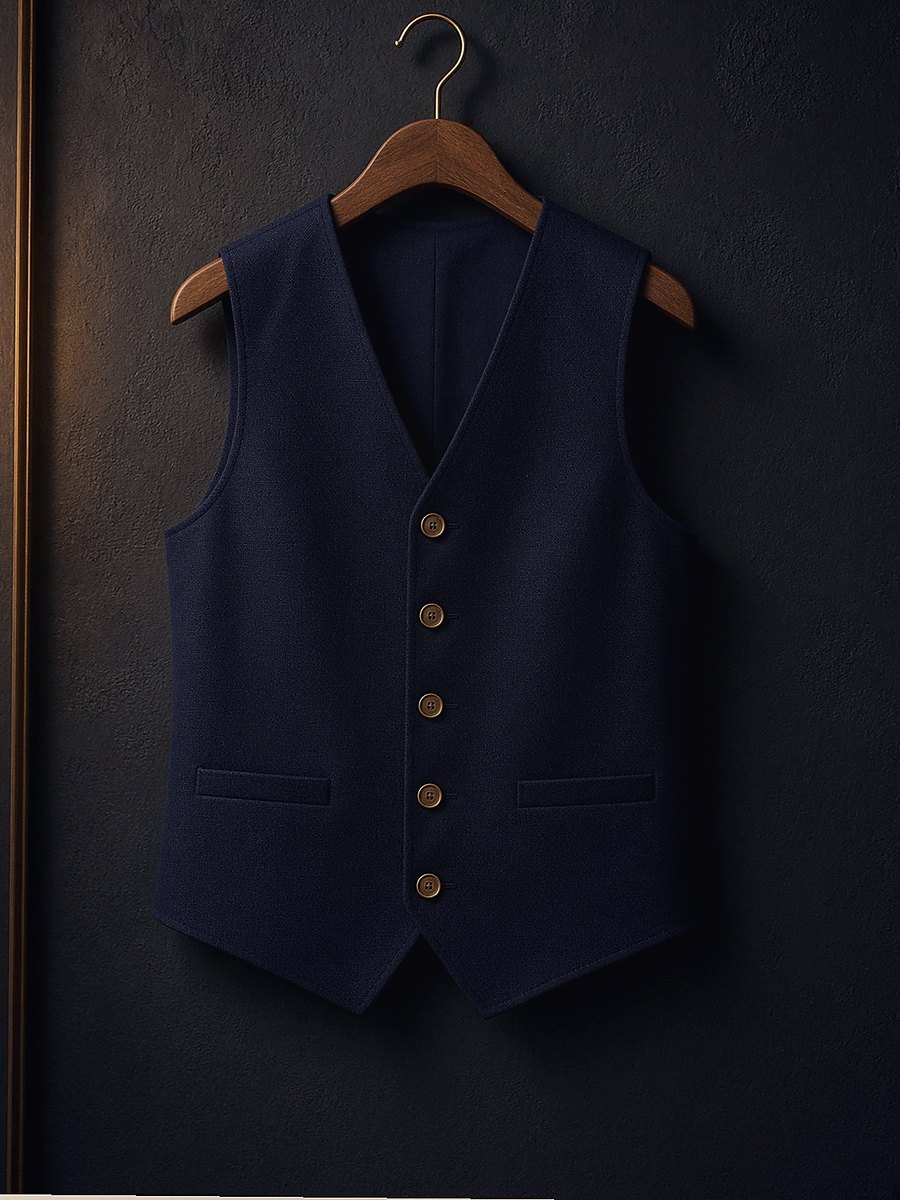 Men Navy Waistcoat — Men Clothes at Owens International