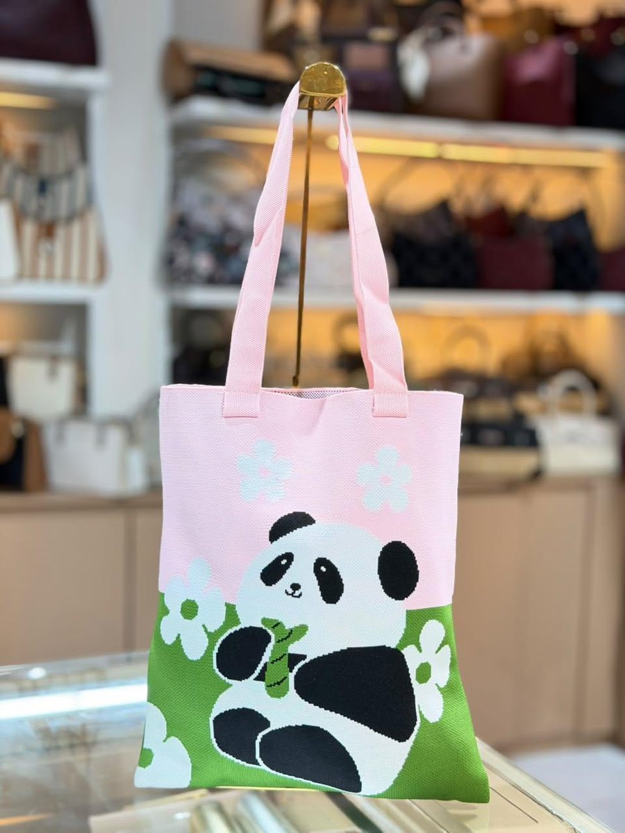 Pink & Green Panda Tote — Women Bags at Owens International
