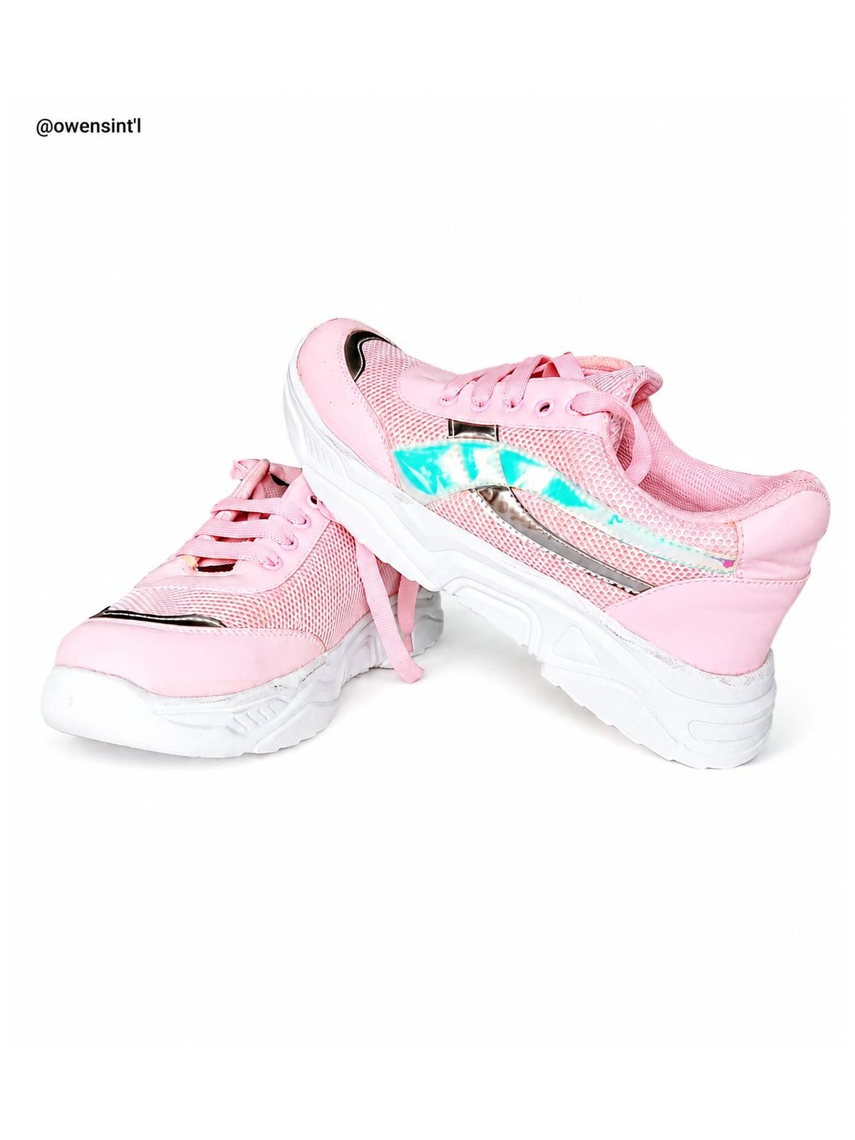 Pink Mesh Sneakers