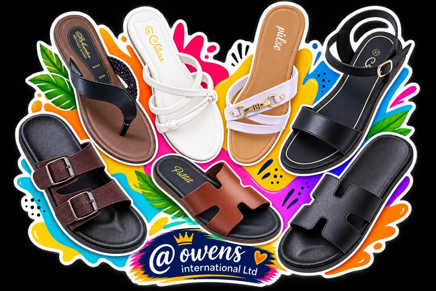 Women’s sandals on display at Owens International