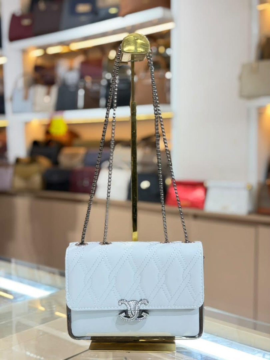 White Quilted Chain Bag — Women Bags at Owens International