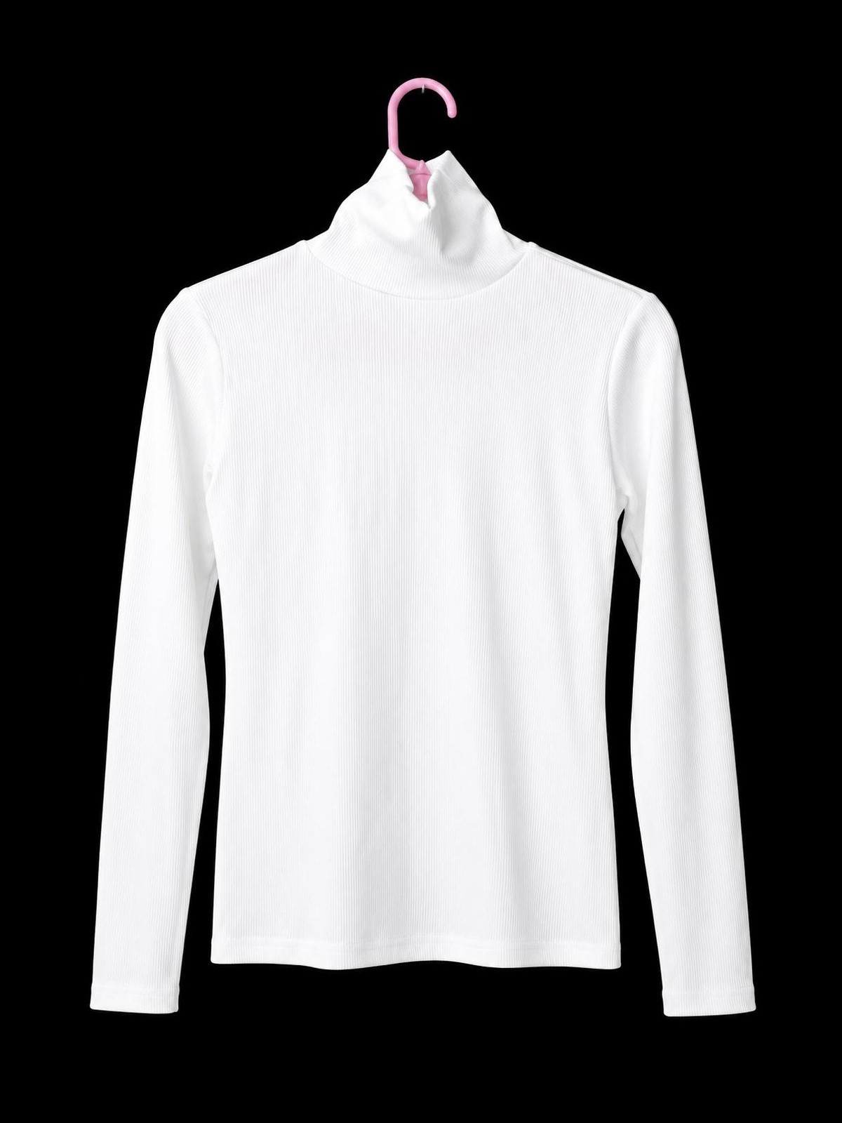 White Ribbed Turtleneck