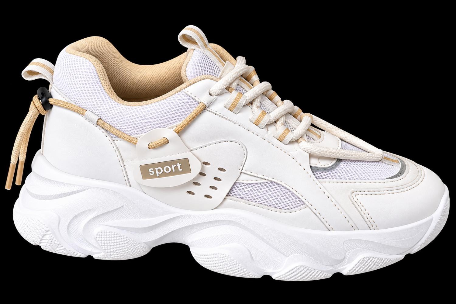 White Sport Chunky Sneakers — Women Shoes at Owens International